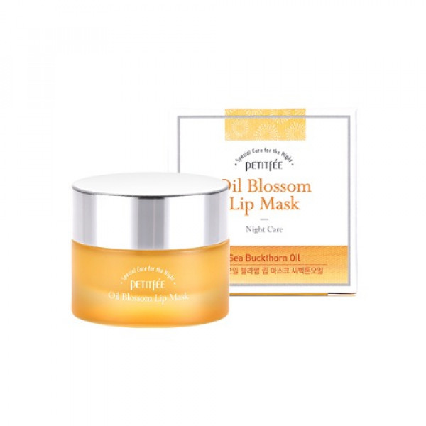Нічна маска для губ з вітаміном Е і олією обліпихи Petitfee Oil Blossom Lip Mask 15г