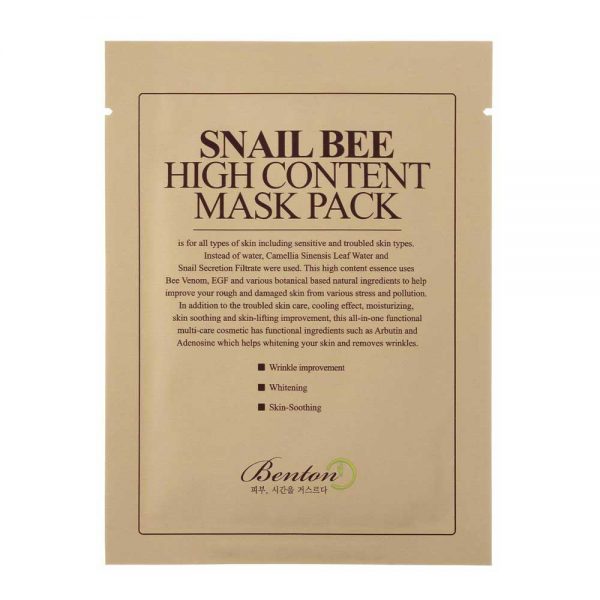 Маска з Муцином Равлика і Бджолиною Отрутою Benton Snail Bee High Content Mask