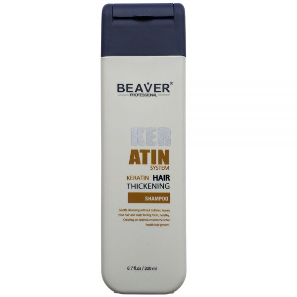 Шампунь з кератином для густоти і товщини волосся Beaver Professional Keratin Hair Thickening Shampoo 200ml