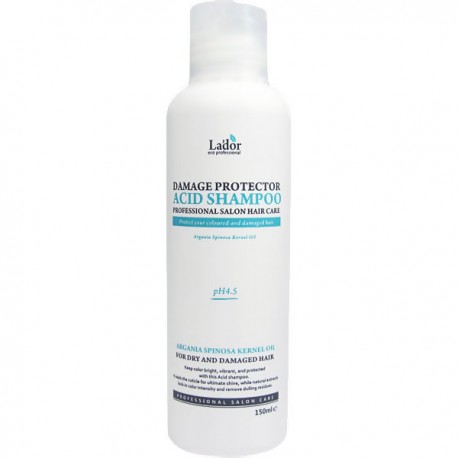 Безлужний шампунь з pH 4.5 для завитого і фарбованого волосся Lador Damage Protector Acid Shampoo