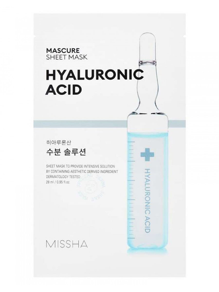 Зволожуюча маска для обличчя з гіалуроновою кислотою Missha Mascure Hydra Solution Sheet Mask Hyaluronic Acid