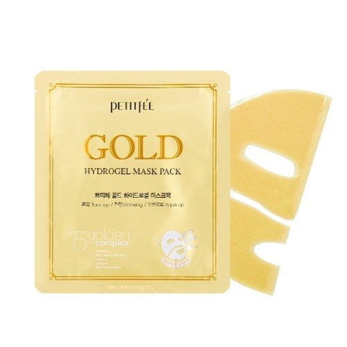 Гідрогелева маска для обличчя з золотим комплексом Petitfee Gold Hydrogel Mask Pack +5 golden complex