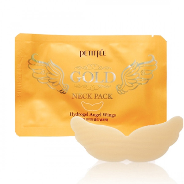Гідрогелева маска для шиї з плацентою Petitfee Hydrogel Angel Wings Gold Neck Pack