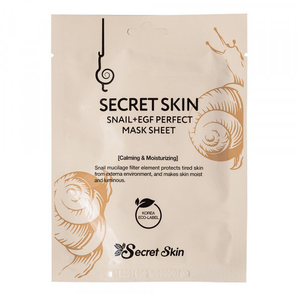 Маска для обличчя з муцином равлика Secret Skin Snail + EGF Perfect Mask Sheet 20g
