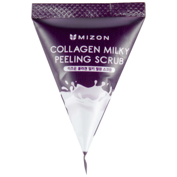 Скраб для жирної і проблемної шкіри обличчя з колагеном і молочним білком Mizon Collagen Milky Peeling Scrub - 7 г