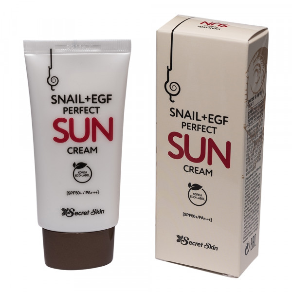 Сонцезахисний крем для обличчя з муцином равлика Secret Skin Snail + EGF Perfect Sun Cream SPF50 + PA +++ 50g