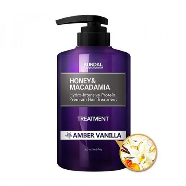 Маска-Кондиціонер для волосся "Бурштинова ваніль" Kundal Honey and Macadamia Treatment Amber Vanilla 500ml