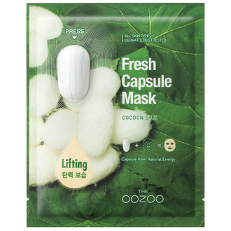 Маска з капсулою-активатором з екстрактом шовку для ліфтингу і зволоження The Oozoo Fresh Capsule Mask Cocoon Silk 1ш