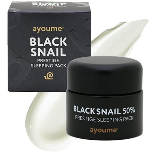 Незмивна маска для обличчя з чорним равликом Ayoume Black Snail Prestige Sleeping Pack - 50 мл