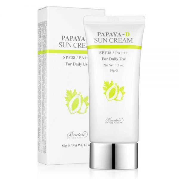 Сонцезахисний крем з екстрактом папайї SPF38/ PA+++Benton Papaya Sun Cream For Daily Use, 50мл
