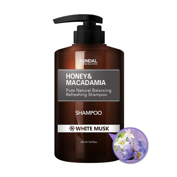 Безсульфатний шампунь для волосся "Білий Мускус" Kundal Honey & Macadamia Shampoo White Musk 500ml