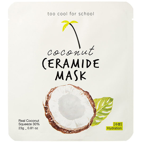Тканинна маска для обличчя з керамідами і кокосовою водою TOO COOL FOR SCHOOL COCONUT CERAMIDE MASK - 23 г