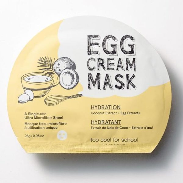 Тканинна маска з яєчним жовтком зволожуюча TOO COOL FOR SCHOOL EGG CREAM MASK HYDRATION - 28 г