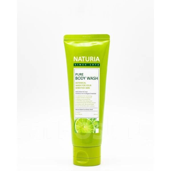 Гель для душа МЯТА / Лайм NATURIA Pure Body Wash (Wild Mint & Lime), 100 мл