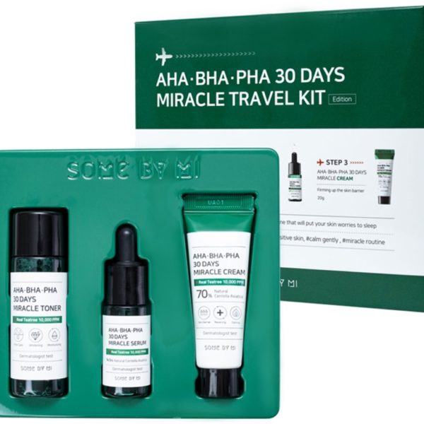 Набір засобів від прищів з кислотами Some By Mi Aha-bha-pha 30 days miracle travel kit 3 set
