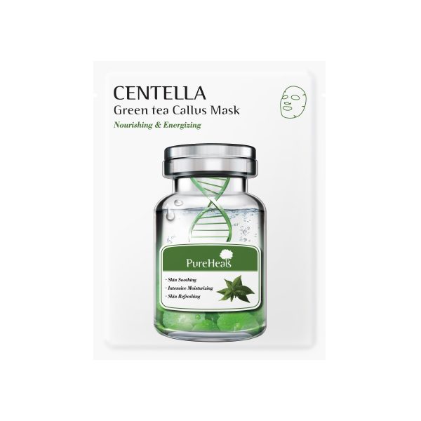 Відновлююча тканинна маска з екстрактом центелли і зеленого чаю PureHeals Centella Green Tea Callus Mask