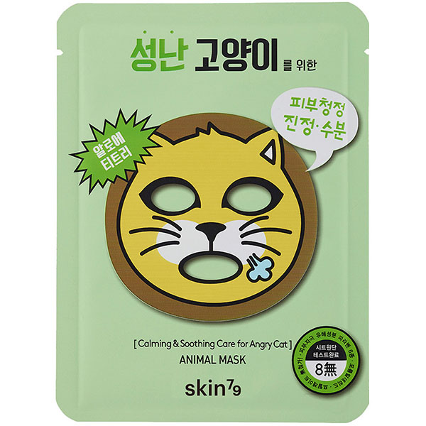 Заспокійлива тканинна маска для обличчя "Котик" Skin79 Animal Mask Angry Cat 23 г