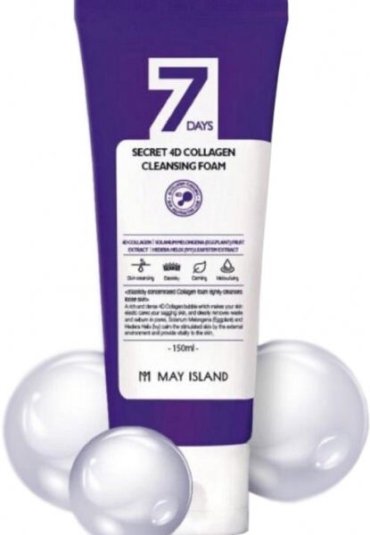 Колагенова пінка для обличчя May Island 7 Days Secret 4D Collagen Cleansing Foam 150 мл