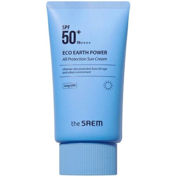 Сонцезахисний крем з маслами і екстрактами The Saem Eco Earth Power All Protection Sun Cream SPF50 + PA ++++ 50 г
