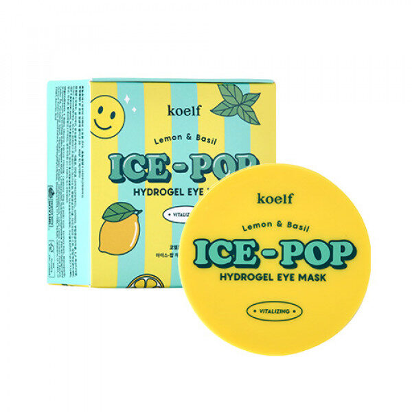 Гідрогелеві патчі для очей з лимоном та базиліком Koelf Lemon & Basil Ice-Pop Hydrogel Eye Mask 60 шт