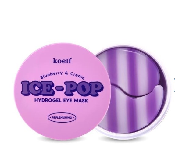 Гідрогелеві патчі для очей із лохиною та вершками Koelf Blueberry and Cream Ice-Pop Hydrogel Eye Mask 60 шт