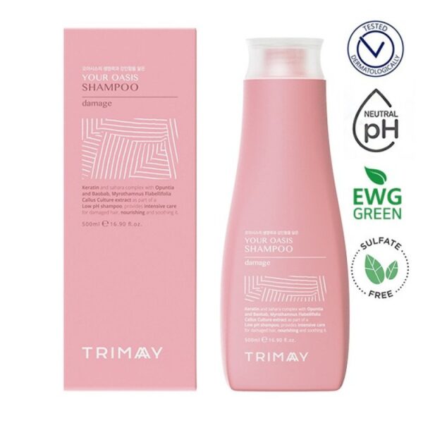 Безсульфатний кератиновий шампунь Trimay Your Oasis Shampoo Damage 500 мл