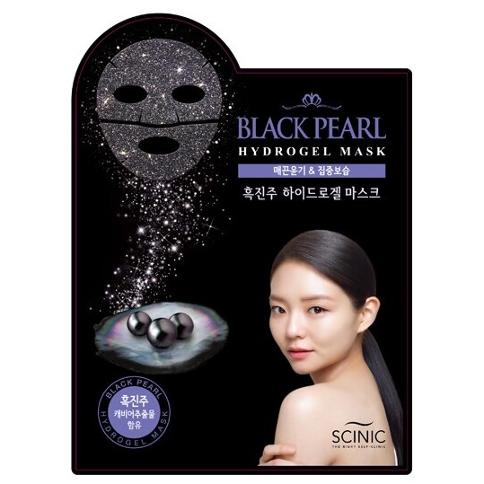 Гідрогелева маска для обличчя з екстрактом чорних перлів Scinic Black Pearl Hydrogel Mask 28 мл
