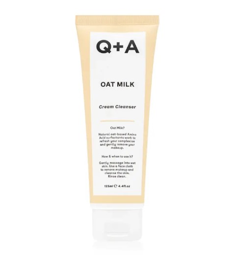 Очищувальний крем для обличчя з вівсяним молоком Q+A Oat Milk Cream Cleanser 125 мл