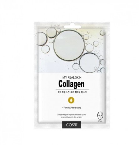 Тканинна маска з колагеном, Cos.W, My Real Skin Collagen Facial Mask 23 мл