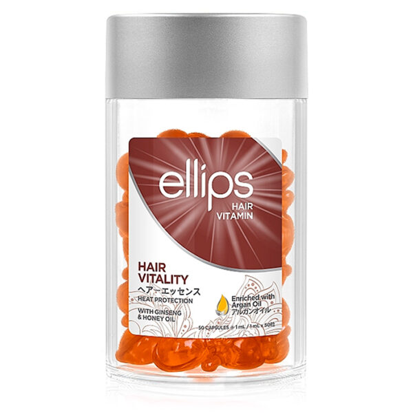 Вітаміни для волосся Здоров'я волосся з женьшенем і медом Ellips Hair Vitality With Ginseng & Honey Oil 50х1мл