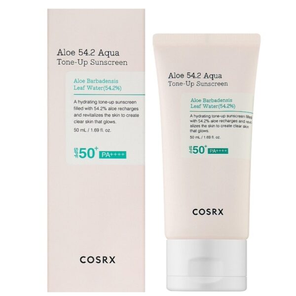Зволожуючий санблок з алое, що візуально коригує тон шкіри, Cosrx Aloe 54.2 Aqua Tone-Up Sunscreen SPF50+/PA++++ 50 мл