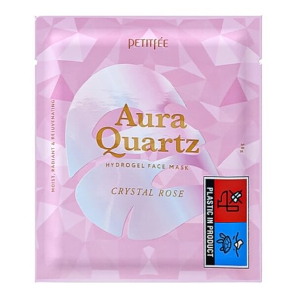 Гідрогелева маска для обличчя з екстрактом перлів та трояндою Petitfee Aura Quartz Hydrogel Face Mask Crystal Rose 30 г 1 шт