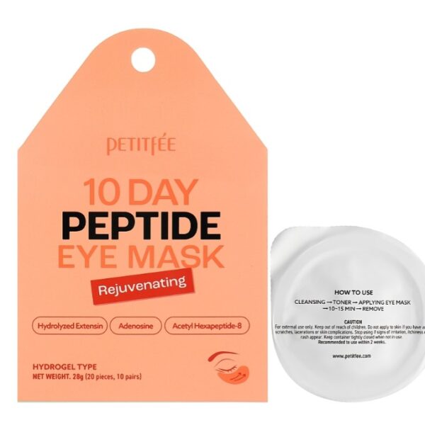 Омолоджуючі гідрогелеві патчі з пептидами Petitfee 10 Day Peptide Eye Mask 20 шт