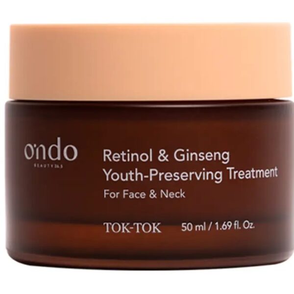 Антивіковий крем для обличчя, шиї та зони декольте з ретинолом та женьшенем Ondo Beauty 36.5 Retinol & Ginseng Youth Preserving Treatment 50 мл