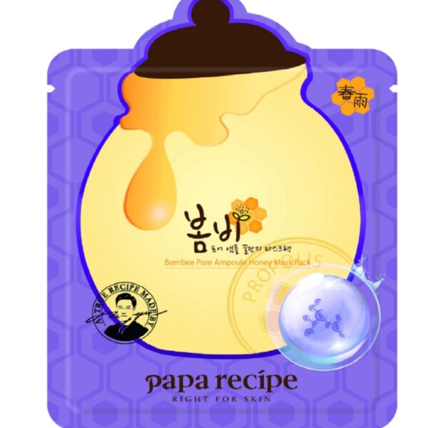 Тканинна маска для зменшення пор з екстрактом меду Papa Recipe Bombee Pore Ampoule Honey Mask 25 г
