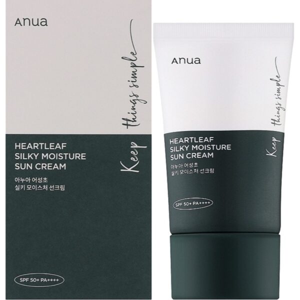 Сонцезахисний крем для чутливої шкіри Anua Heartleaf Silky Moisture Sunscreen SPF 50+ PA++++ 50 мл