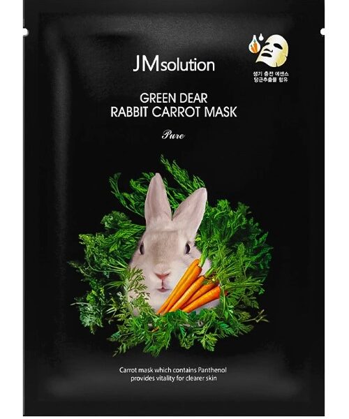 Тканинна маска з екстрактом моркви JMsolution Green Dear Rabbit Carrot Mask Pure 30 мл