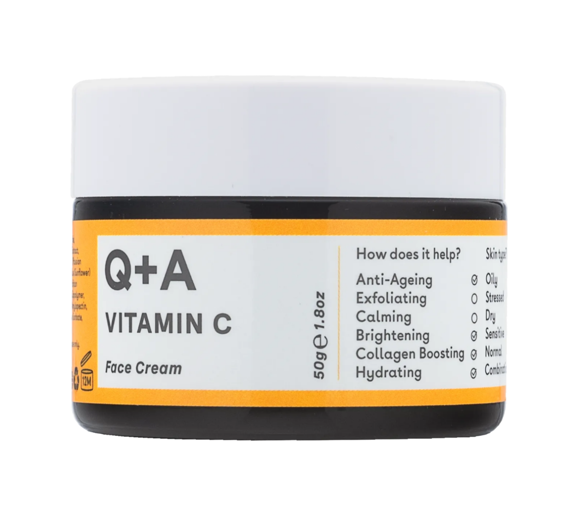 Освітлюючий крем для обличчя з вітаміном С Q+A Vitamin C Radiance Face Cream, 50 мл