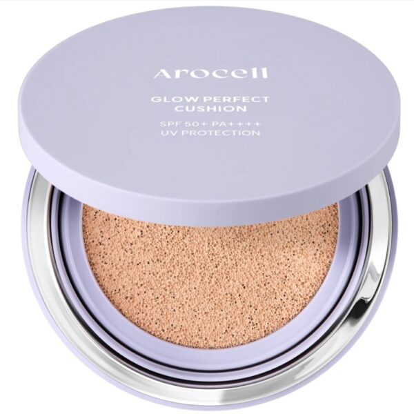 Тональний кушон з ефектом сяйва Arocell Glow Perfect Cushion SPF50+ PA+++, №23 Natural Beige, 15г