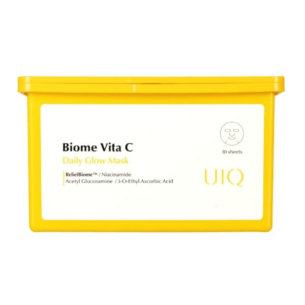 Упаковка освітлювальних тканинних масок Uiq Biome Vita C Daily Glow Mask, 30 шт.
