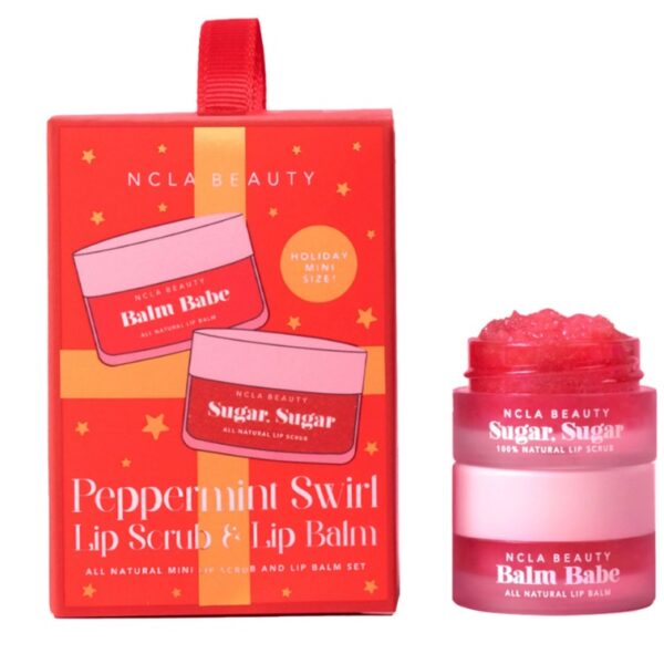 Подарунковий міні-набір для губ «Різдв’яний м’ятний льодяник» Ncla Beauty Peppermint Swirl Ornament Lip Care Set, 2 в 1