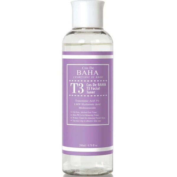 Тонер для обличчя з транексамовою кислотою Cos De Baha Tranexamic 3% LMW HA Toner, 200 мл