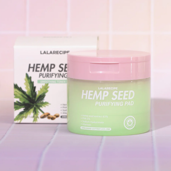 Педи для тонізації обличчя з екстрактом коноплі Lalarecipe Hemp Seed Purifying Pad, 70 шт