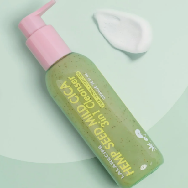 Пінка для вмивання 3-в-1 з екстрактом насіння конопель Lalarecipe Hemp Seed Mild Cica 3in1 Cleanser, 200 мл