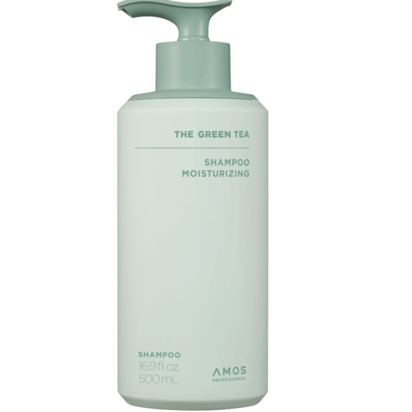 Зволожувальний шампунь для тонкого волосся Amos Professional The Green Tea Shampoo Moisturizing, 500 мл