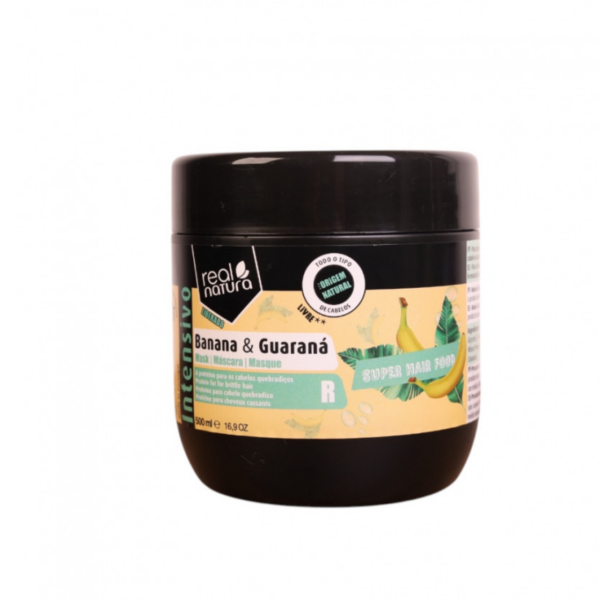 Маска для ламкого та слабкого волосся Real Natura Super Hair Food Banana E Guaraná, 500 мл