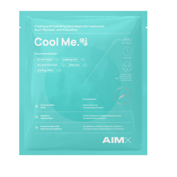 Охолоджуюча маска для обличчя Aimx Cool Me Cooling Face Mask With Hyaluronic Acid Peptides And Probiotics, 25 мл