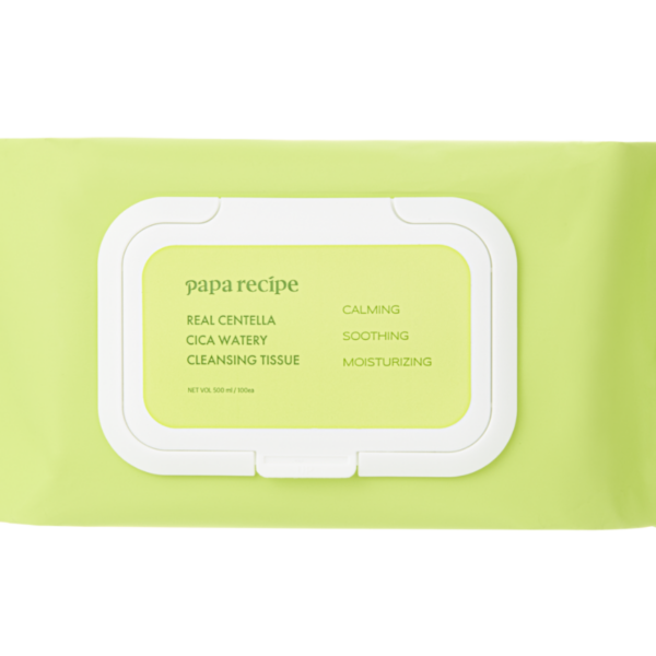 Очищувальні серветки з екстрактом центели Papa Recipe Real Centella Cica Watery Cleansing Tissue, 100 шт