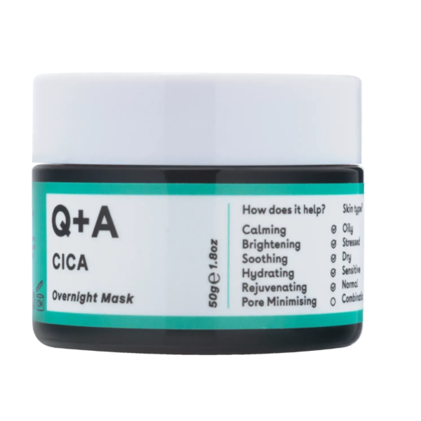 Заспокійлива нічна маска з центеллою Q+A Cica Calming Overnight Face Mask, 50 г