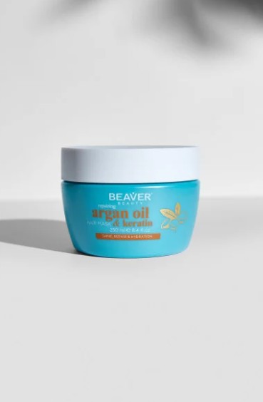 Відновлююча маска для волосся з Аргановою олією та кератином Beaver Repairing Argan Oil Hair Mask & Keratin, 250 мл